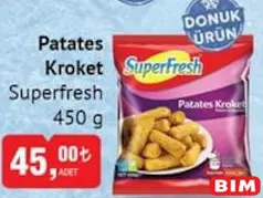 SUPERFRESH PATATES KROKET 450 G SUPERFRESH PATATES KROKET 450 G